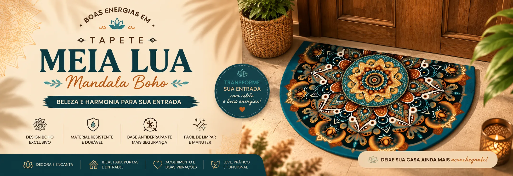 Tapete Meia Lua Mandala Boho